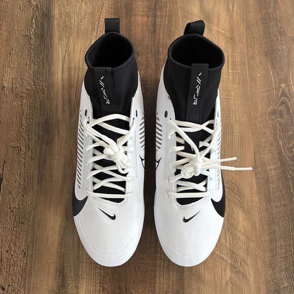 Nike Vapor Edge Pro 360 2 White Black Men Size 11.5 Football Cleats FN7759-100 main image 4